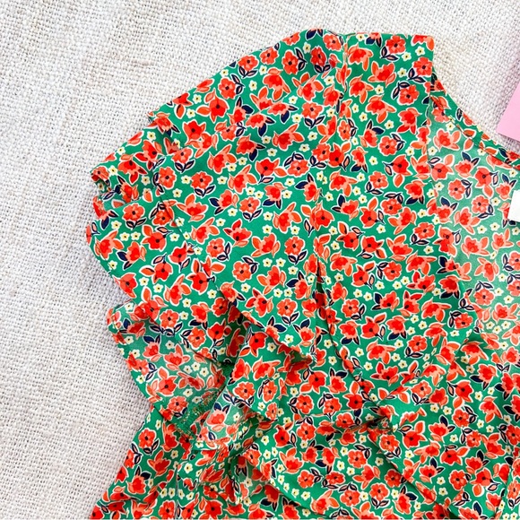 NWT MODCLOTH Emerald Green Floral Dress - Picture 3 of 9